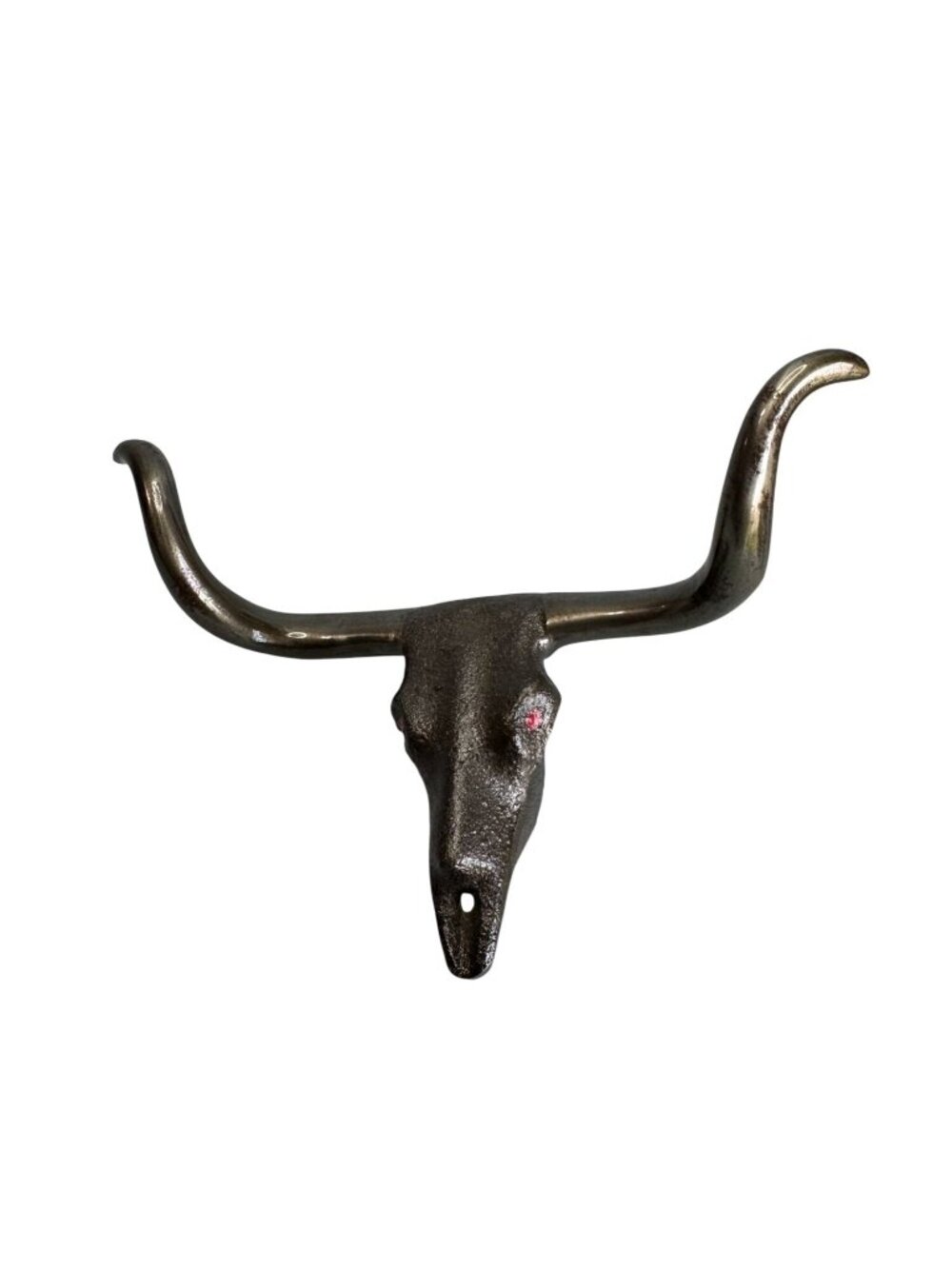 Cast Metal Longhorn Steer Skull Wall Hook Western Rustic Decor Vintage 6" - Picture 5 of 7
